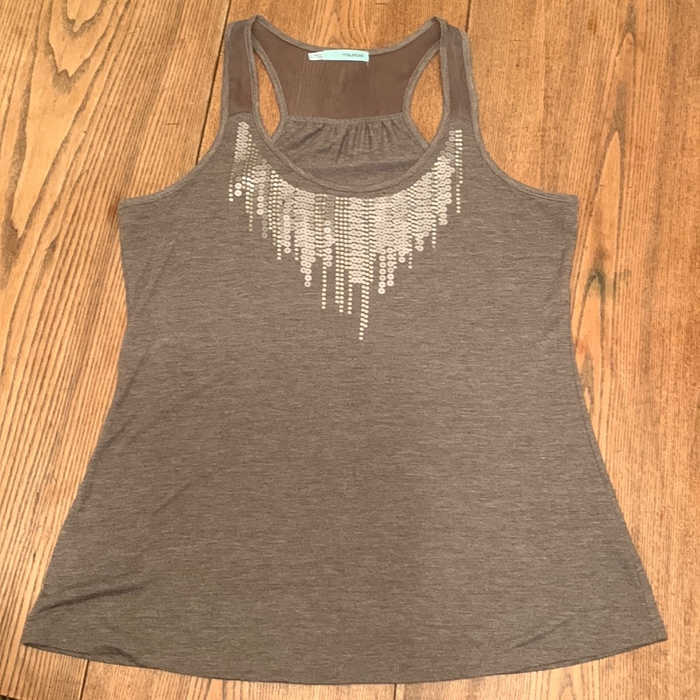 Maurices Grey Sequin Top